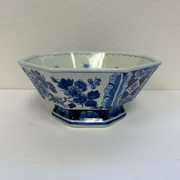 RARE/Royal Delft(Porceleyne Fles) Octagonal Bowl /Dutch Blue-White/Hand Painted - Picture 1 of 10